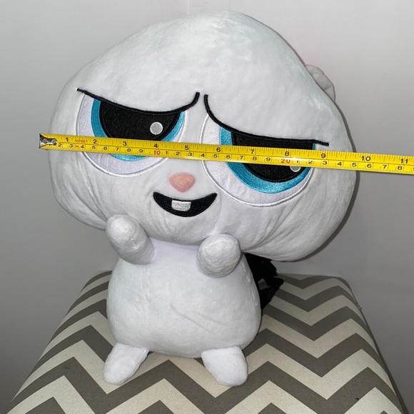 NWT! Secret Life of Pets Snowball Plush White Rabbit 14" Stuffed Animal Backpack - Picture 3 of 9